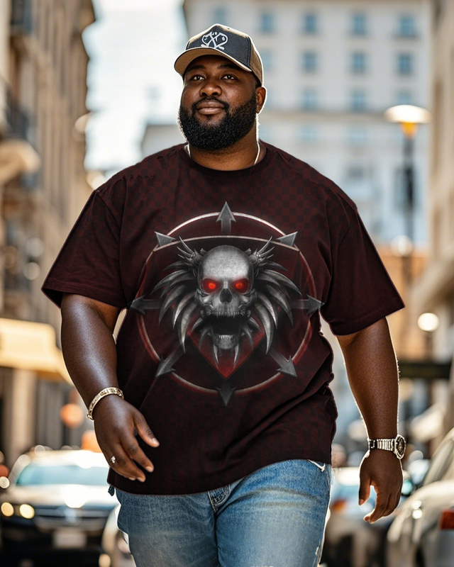 Dark Skull  Men's Plus Size Short Sleeve T-Shirt