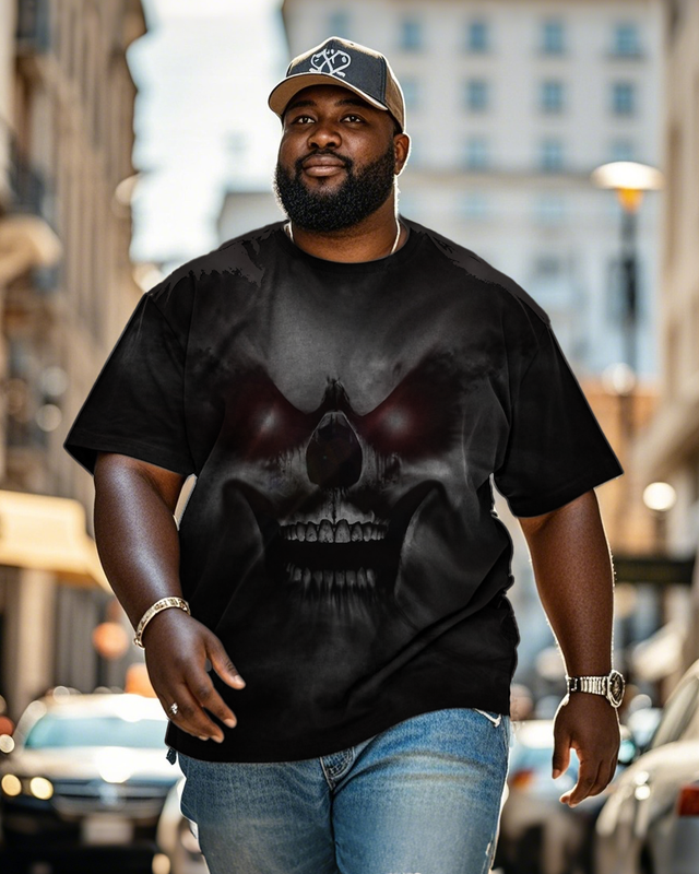 Dark Skull of Shadows Men's Plus Size Short Sleeve T-Shirt