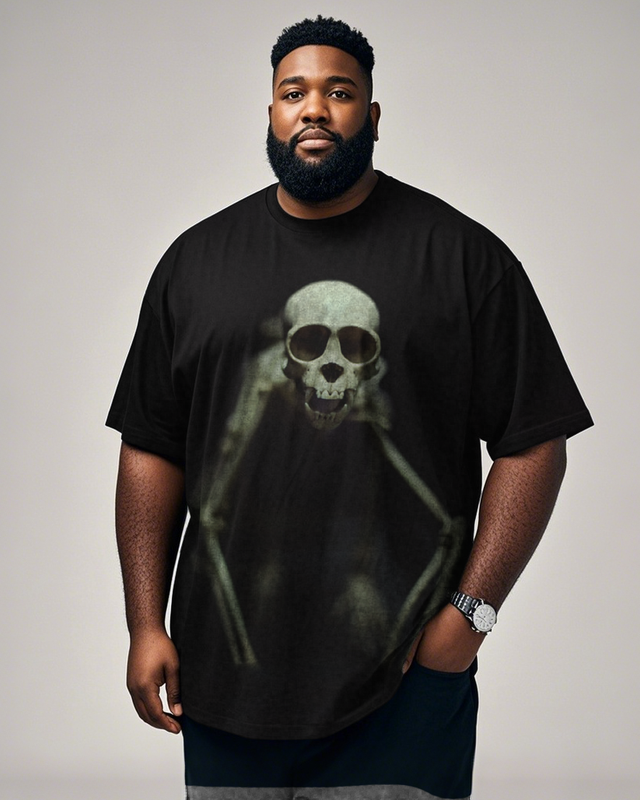 Dark Visage of the Skull Men's Plus Size Short Sleeve T-Shirt