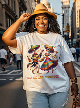 Day of the Dead dancing skeletons Women's Plus Size T-shirts