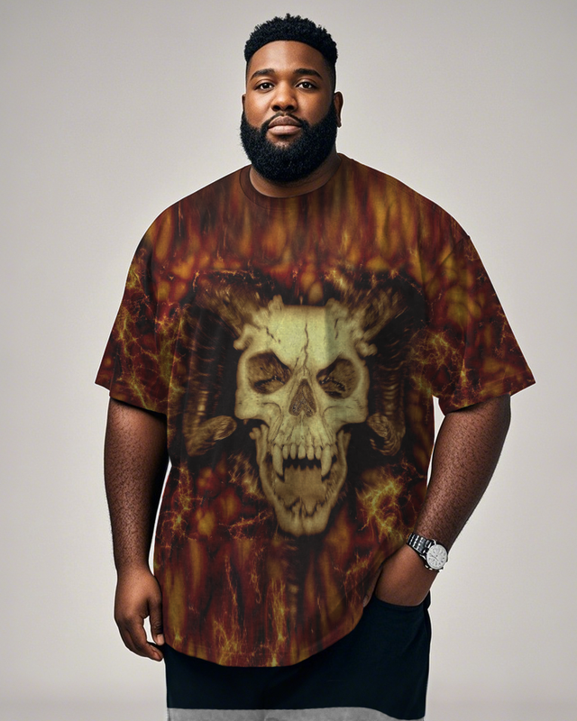 Dark Skull Art Men's Plus Size Short Sleeve T-Shirt