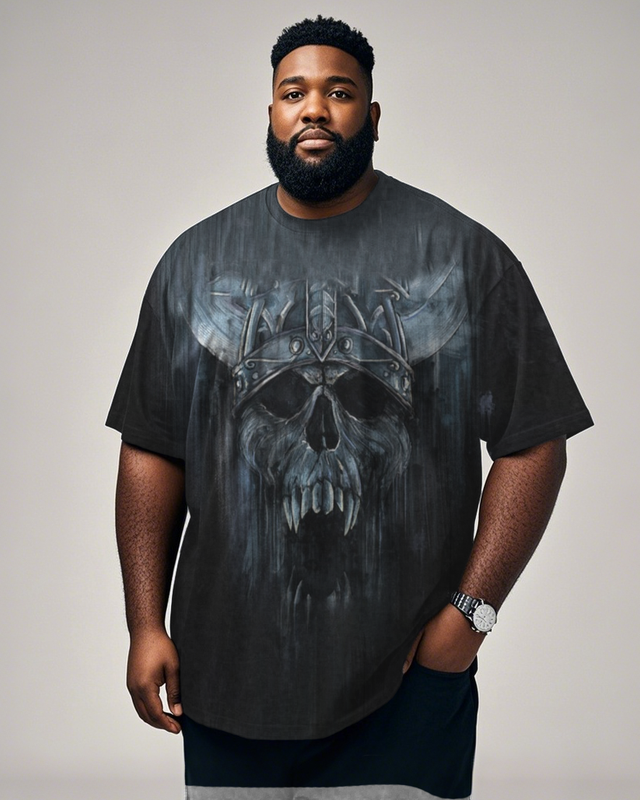 Dark Skull Art Men's Plus Size Short Sleeve T-Shirt