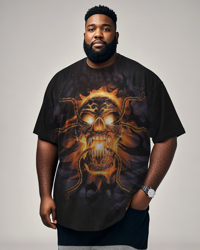Dark Skull Art Men's Plus Size Short Sleeve T-Shirt