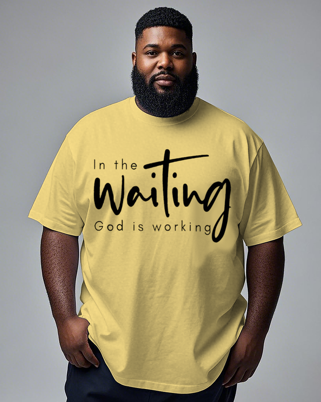 God Is Working Men's Plus Size Short Sleeve T-Shirt