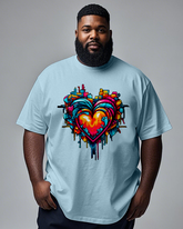 Graffiti Heart Men's Plus Size Short Sleeve T-Shirt