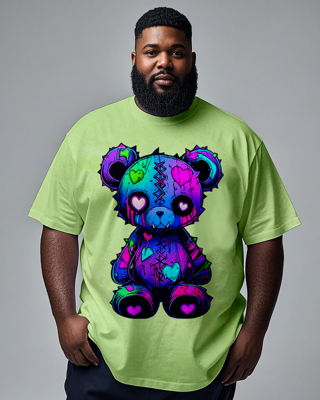Heart Teddy Men's Plus Size Short Sleeve T-Shirt
