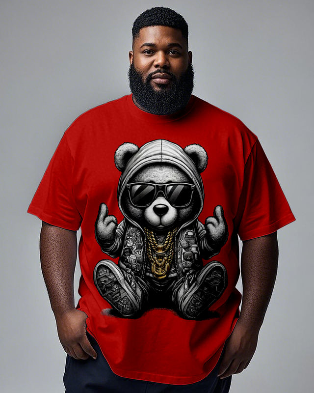 Hip Teddy Men's Plus Size Short Sleeve T-Shirt