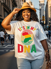 It's on my shirt with a DNA pattern Women's Plus Size T-shirts