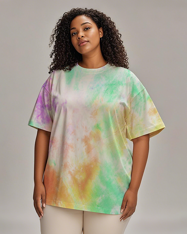 Dyeing Women's Plus Size T-shirts