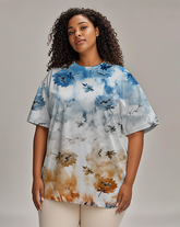 Dyeing Women's Plus Size T-shirts