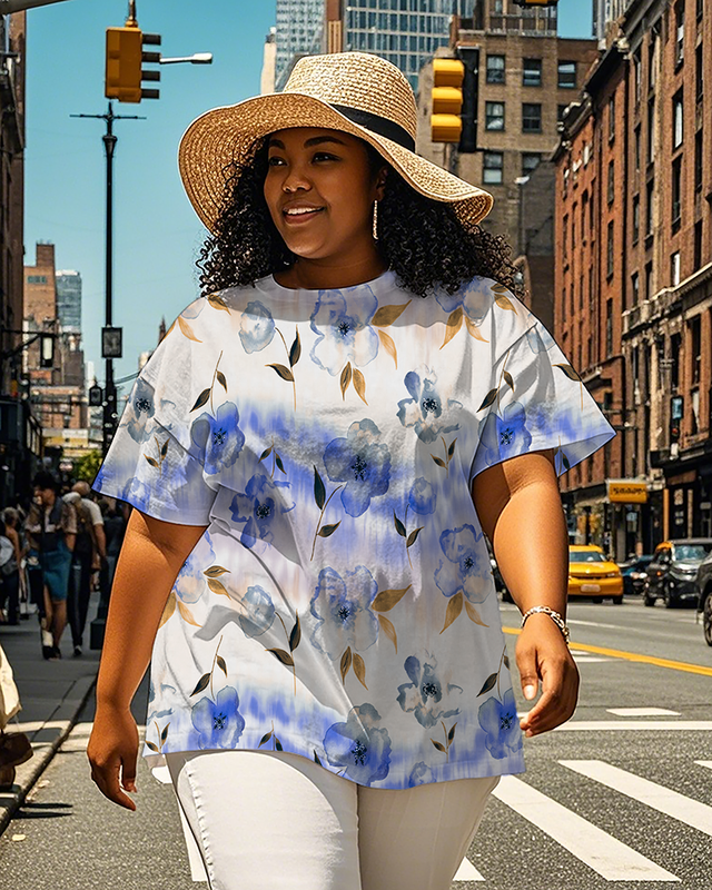 Dyeing Women's Plus Size T-shirts