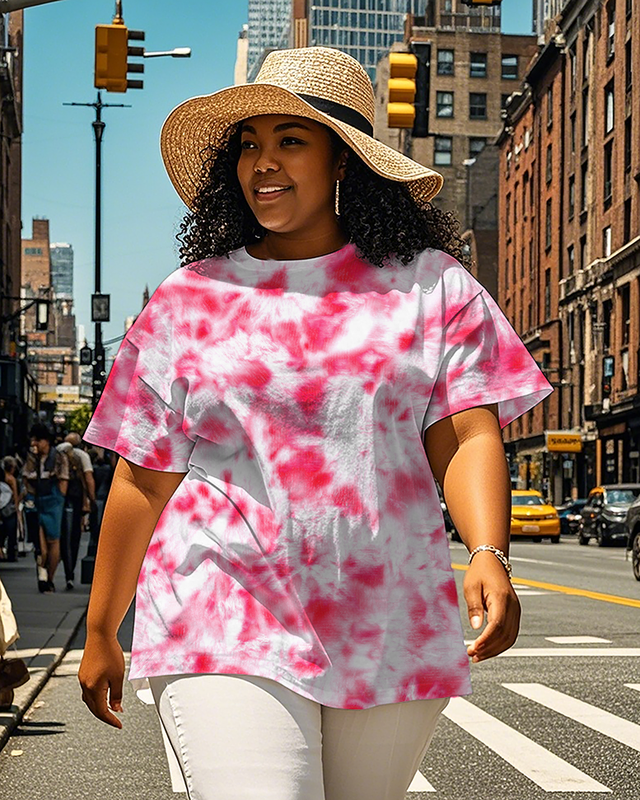 Dyeing Women's Plus Size T-shirts