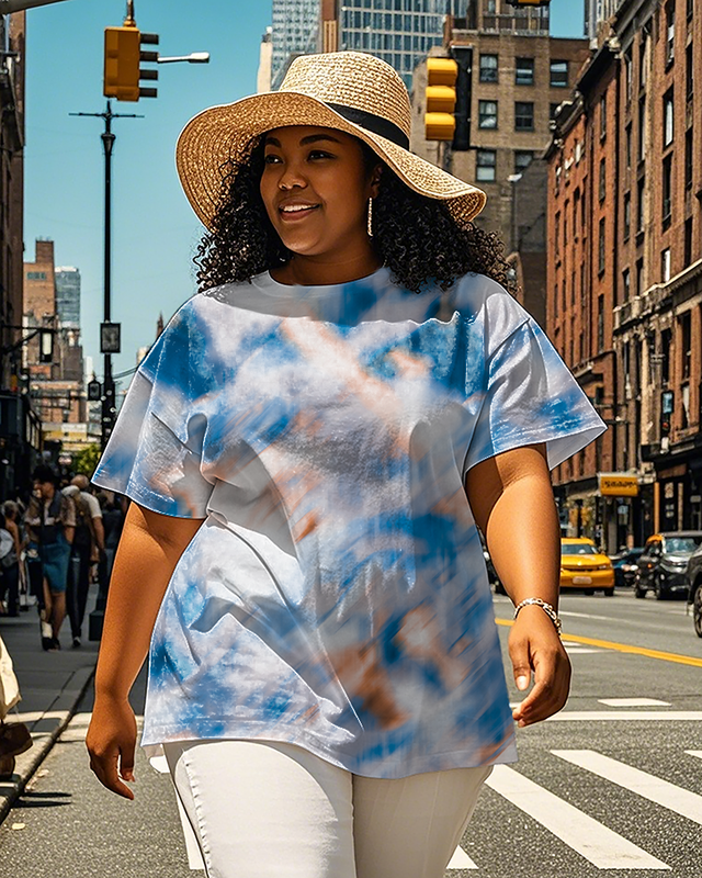 Dyeing Women's Plus Size T-shirts