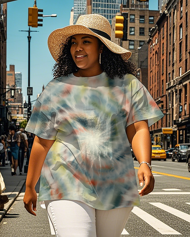 Dyeing Women's Plus Size T-shirts