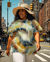 Dyeing Women's Plus Size T-shirts