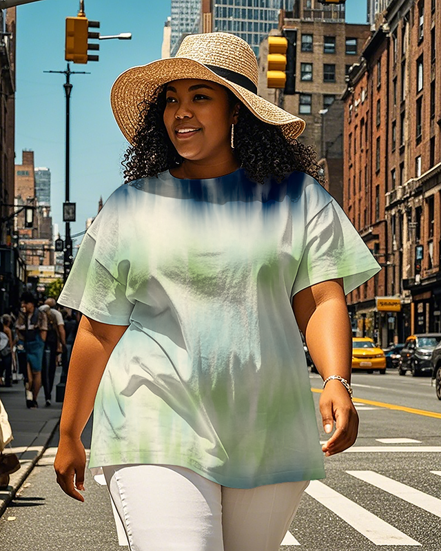 Dyeing Women's Plus Size T-shirts