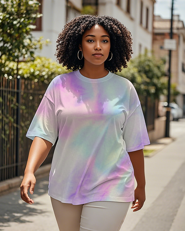 Dyeing Women's Plus Size T-shirts