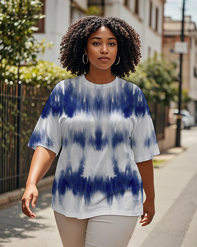 Dyeing Women's Plus Size T-shirts
