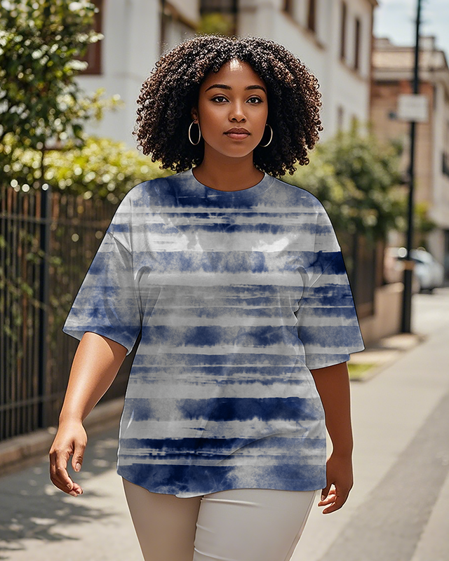 Dyeing Women's Plus Size T-shirts