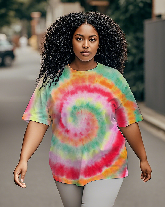 Dyeing Women's Plus Size T-shirts