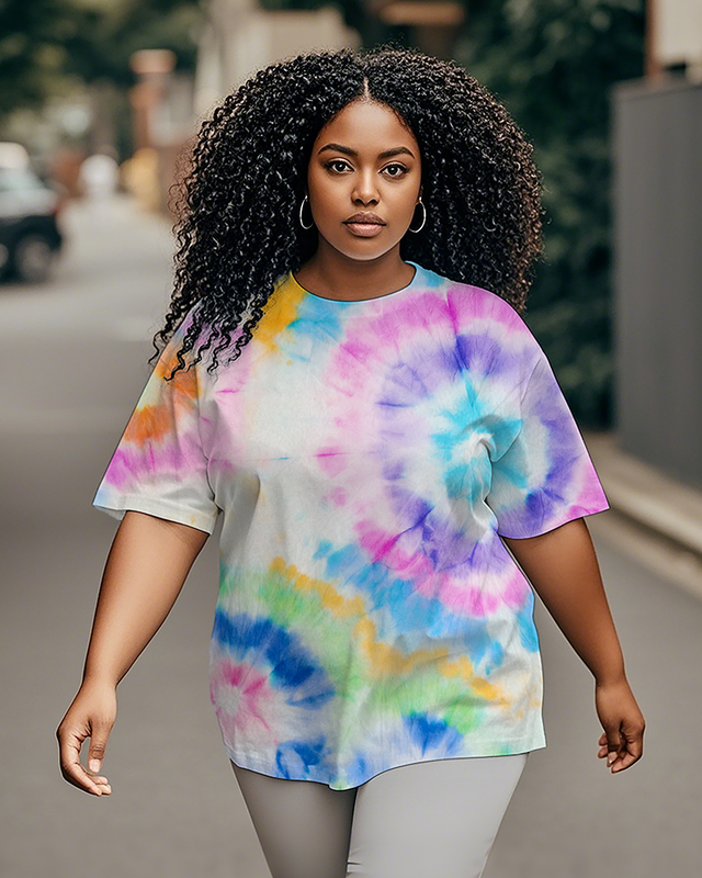 Dyeing Women's Plus Size T-shirts
