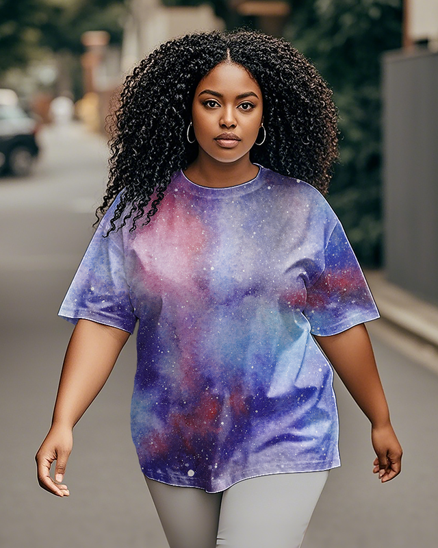 Dyeing Women's Plus Size T-shirts