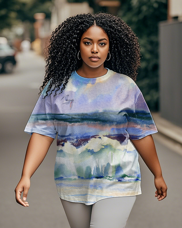 Dyeing Women's Plus Size T-shirts