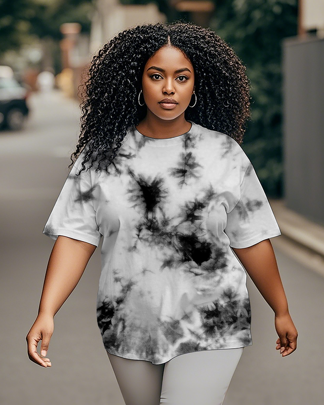 Dyeing Women's Plus Size T-shirts