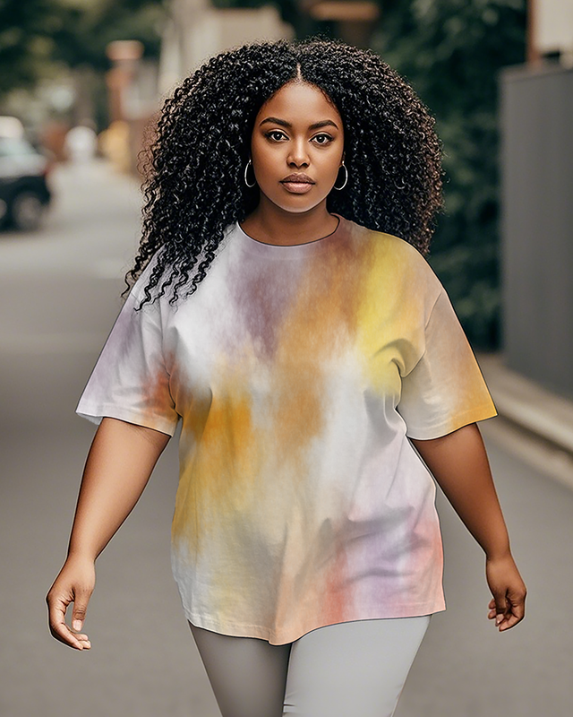 Dyeing Women's Plus Size T-shirts