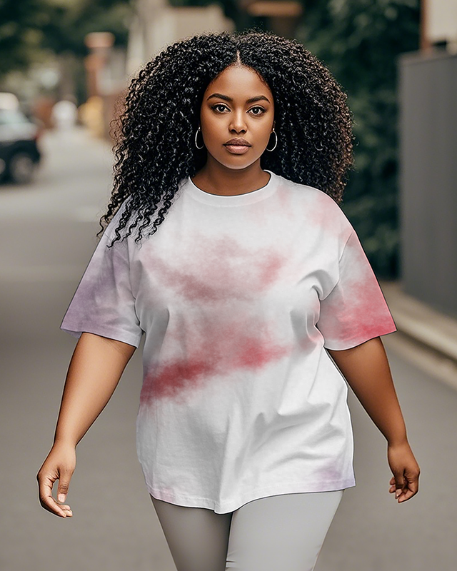 Dyeing Women's Plus Size T-shirts