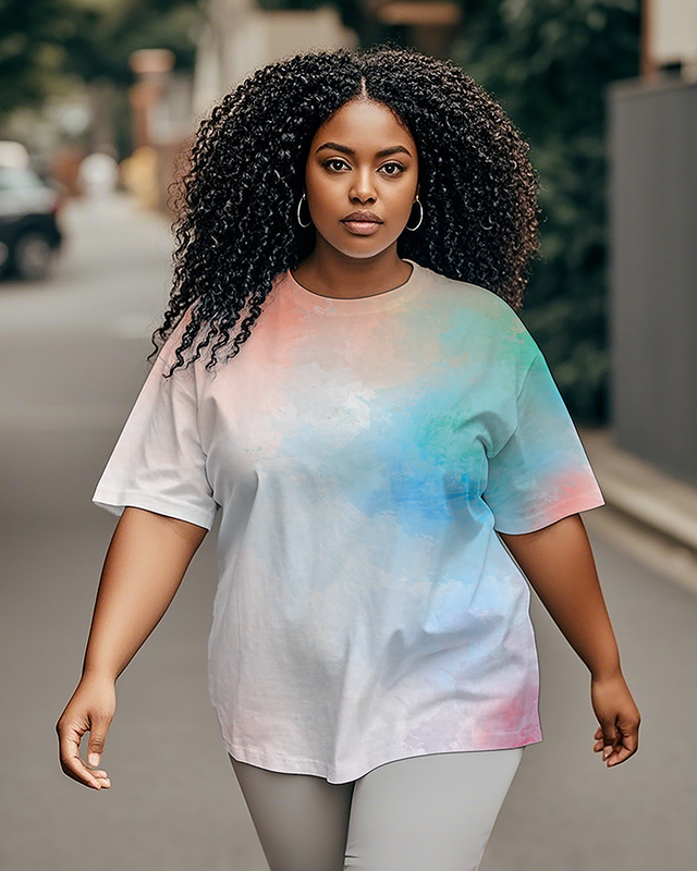 Dyeing Women's Plus Size T-shirts
