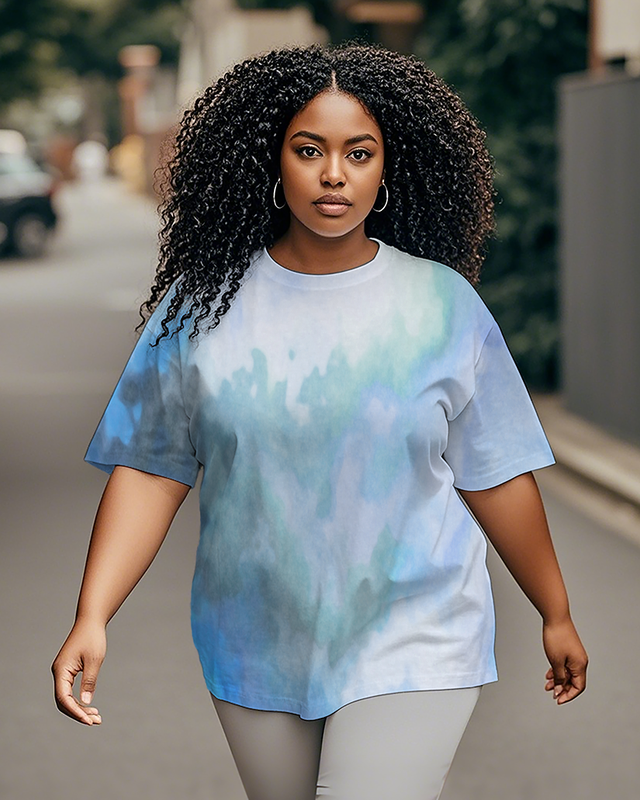 Dyeing Women's Plus Size T-shirts