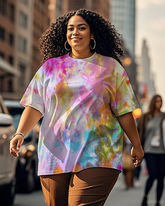 Dyeing Women's Plus Size T-shirts