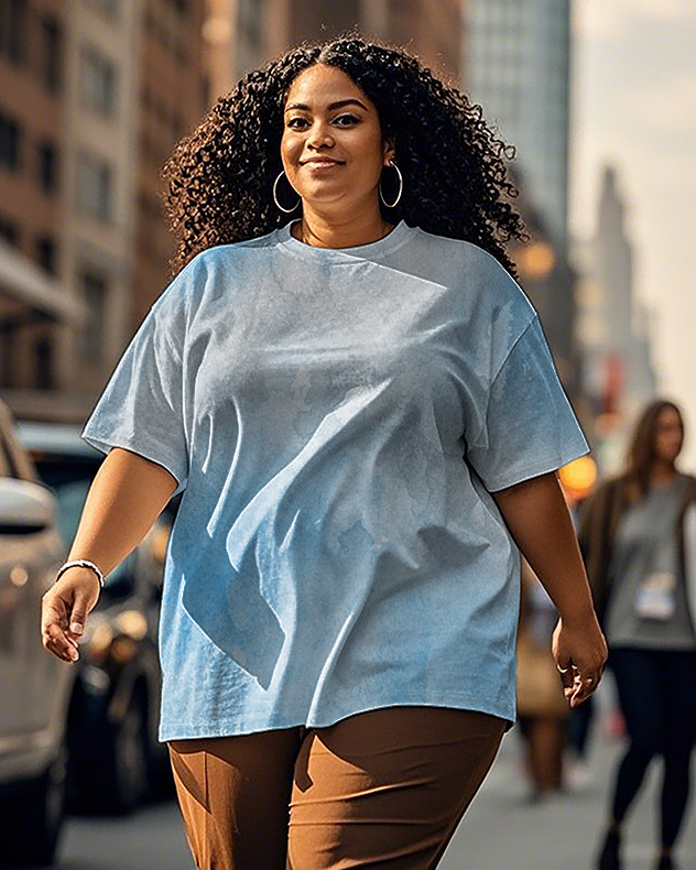 Dyeing Women's Plus Size T-shirts