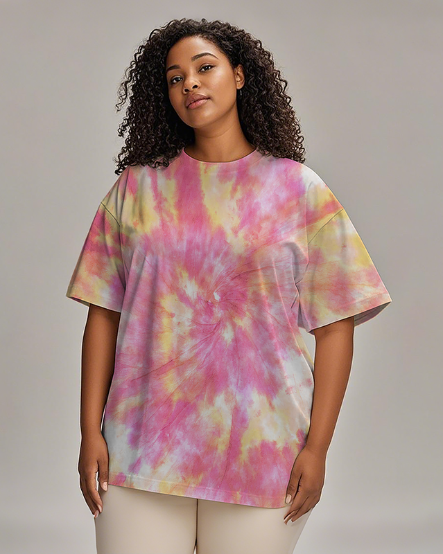 Dyeing Women's Plus Size T-shirts