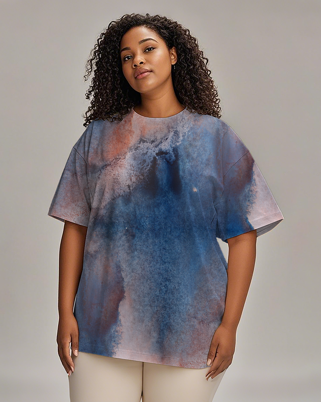 Dyeing Women's Plus Size T-shirts