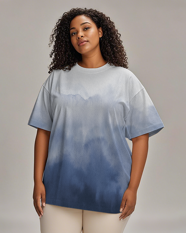 Dyeing Women's Plus Size T-shirts