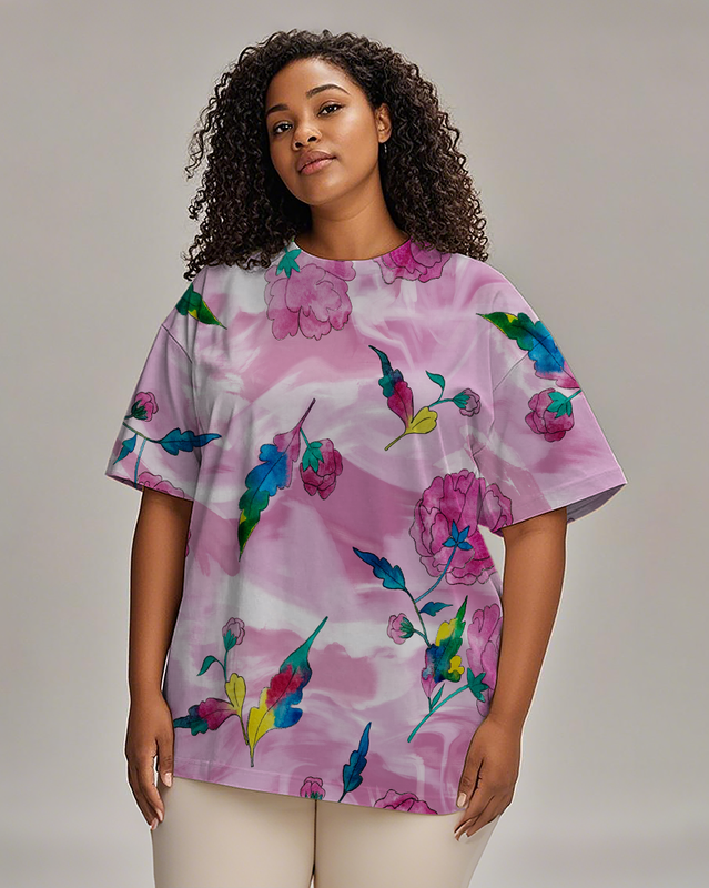Dyeing Women's Plus Size T-shirts