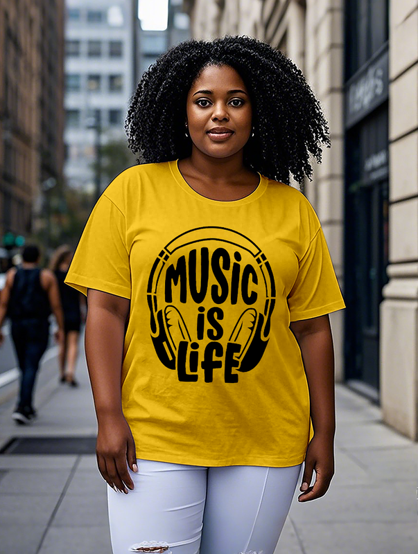 Music is Life Women's Plus Size T-shirts
