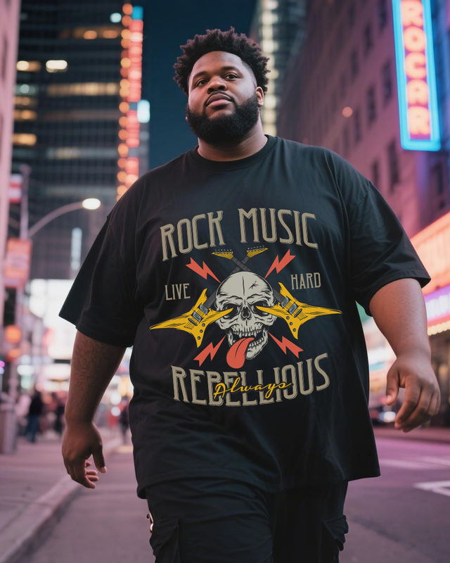 Rock-music Men's Plus Size Short Sleeve T-Shirt