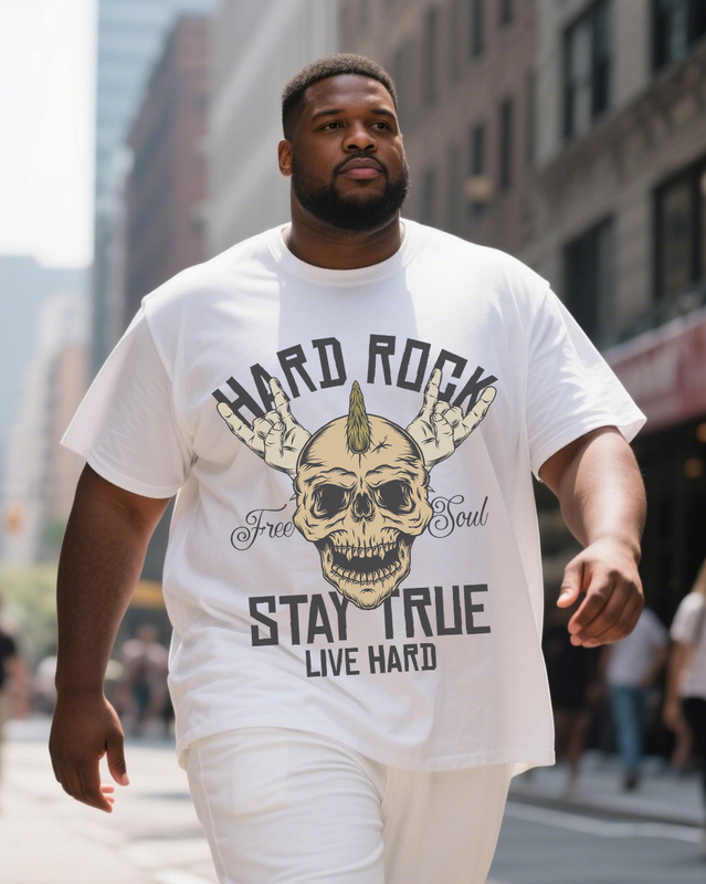 Rock-music Men's Plus Size Short Sleeve T-Shirt