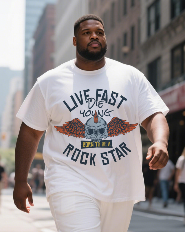 Rock-music Men's Plus Size Short Sleeve T-Shirt