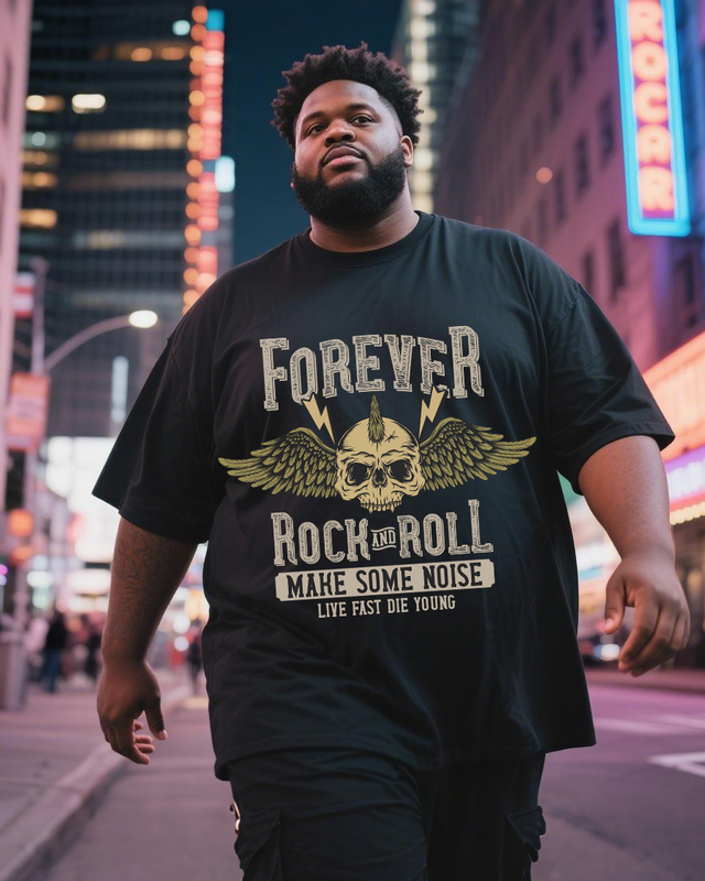 Rock-music Men's Plus Size Short Sleeve T-Shirt