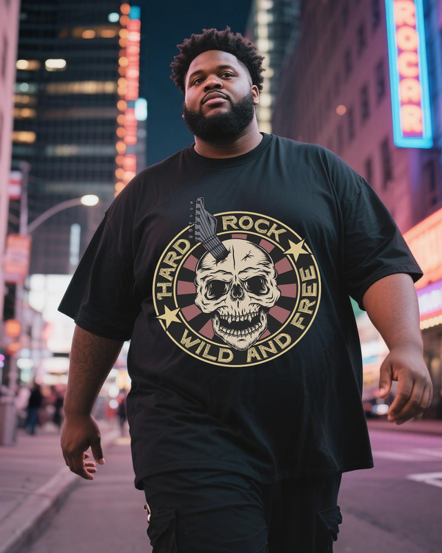 Rock-music Men's Plus Size Short Sleeve T-Shirt