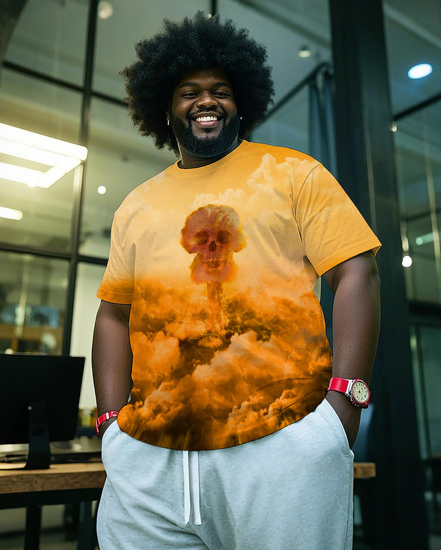Skull of Destruction Men's Plus Size Short Sleeve T-Shirt