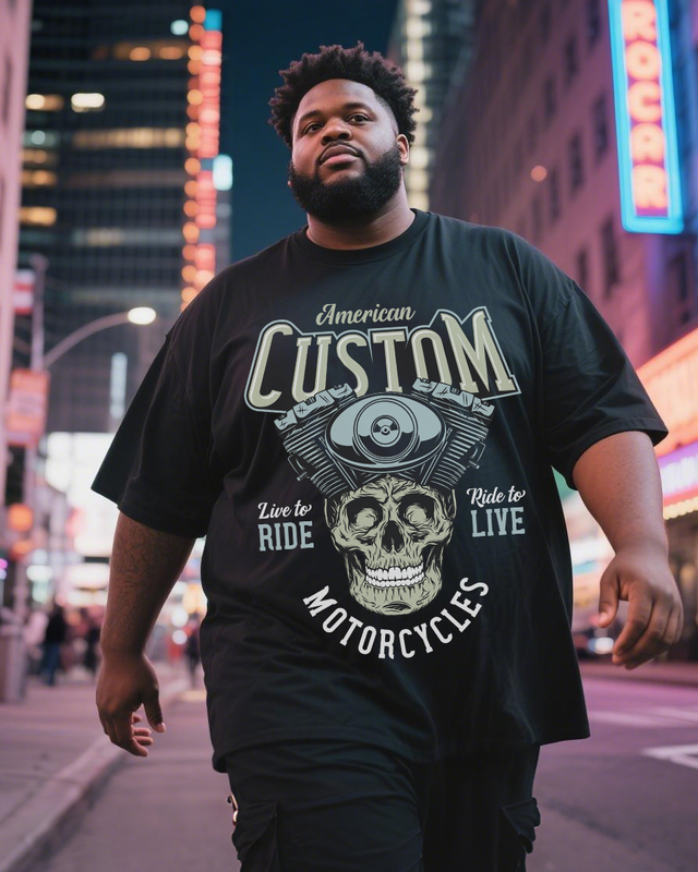 Skulls Men's Plus Size Short Sleeve T-Shirt