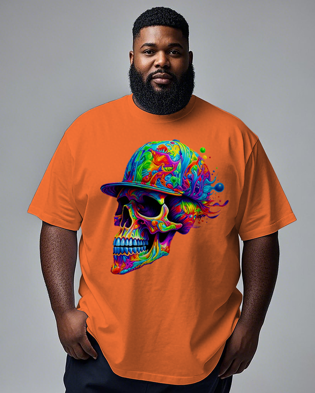 Skully Hat Men's Plus Size Short Sleeve T-Shirt
