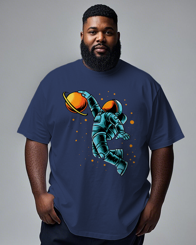Space Dunk Men's Plus Size Short Sleeve T-Shirt