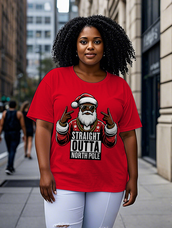 Straight Outta North Pole Women's Plus Size T-shirts