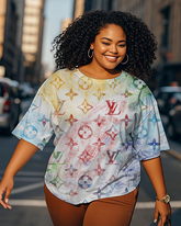 Dyeing Women's Plus Size T-shirts